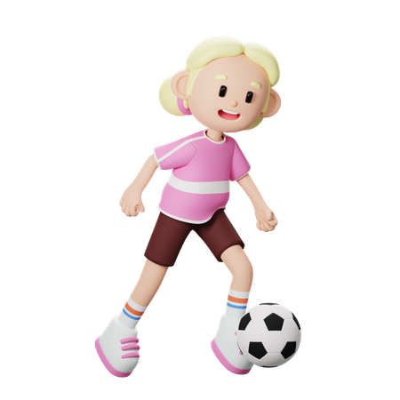 Jugador de fútbol corriendo con pelota  3D Illustration