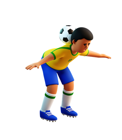 Futbolista haciendo estilo libre  3D Illustration