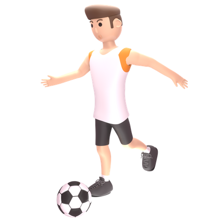 Futbolista jugando en partido  3D Illustration