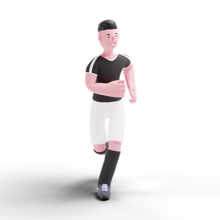 Jugador de fútbol jugando en el partido  3D Illustration