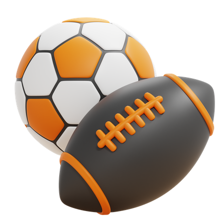 Futebol americano e bola de futebol  3D Icon