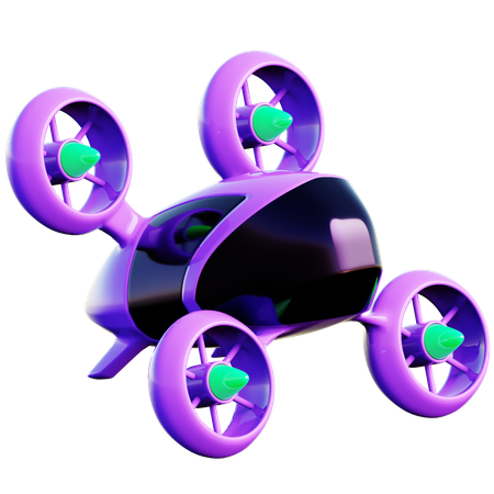 Futuristic Flying Car Drone  3D Icon