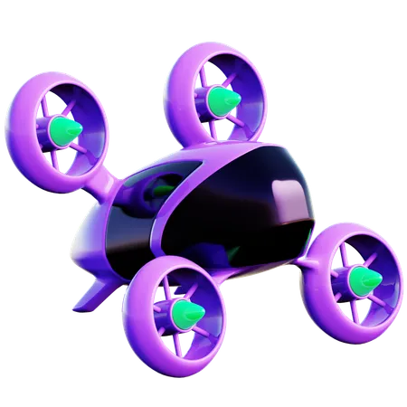 Futuristic Flying Car Drone  3D Icon