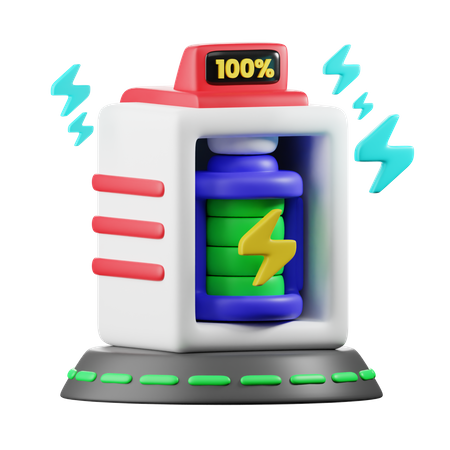 Futuristic Full Battery  3D Icon