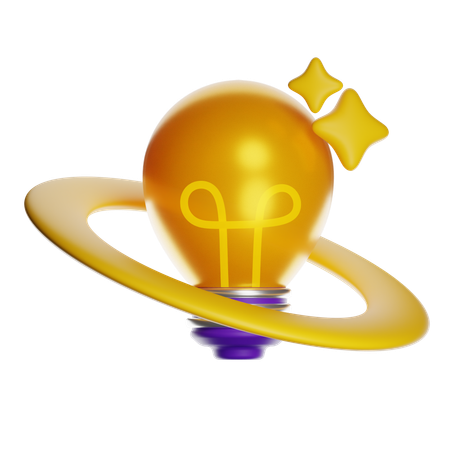 Futuristic Golden Lightbulb Throne  3D Icon