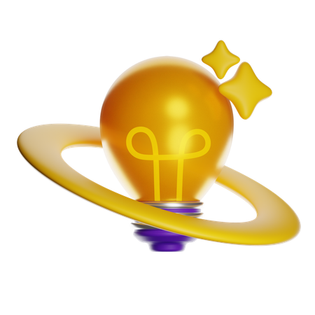 Futuristic Golden Lightbulb Throne  3D Icon