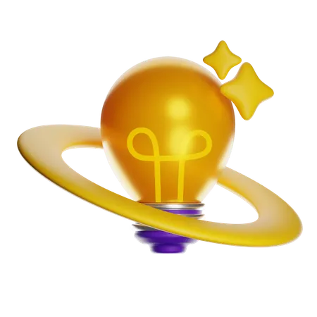 Futuristic Golden Lightbulb Throne  3D Icon