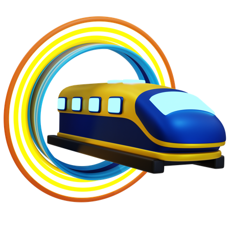 Futuristic High-Speed Train  3D Icon