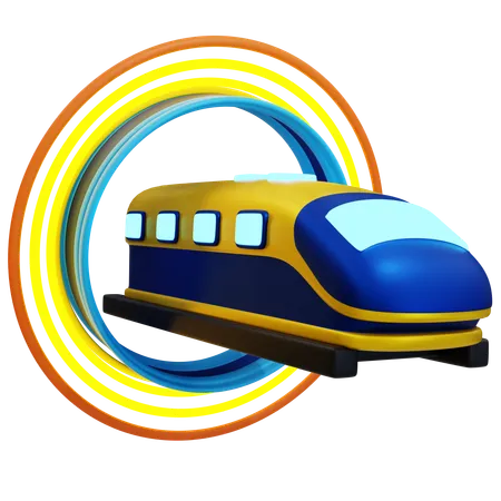 Futuristic High-Speed Train  3D Icon