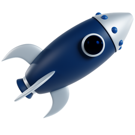 Futuristic Space Rocket  3D Icon