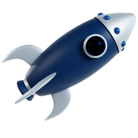 Futuristic Space Rocket  3D Icon