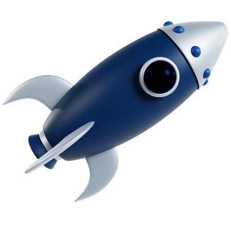 Futuristic Space Rocket  3D Icon