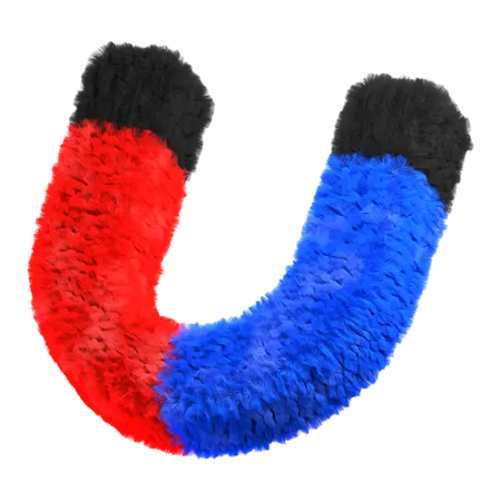 Fuzzy Magnetic U Shaped Magnet  3D Icon