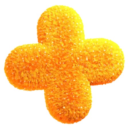 Fuzzy Orange Plus Symbol  3D Icon
