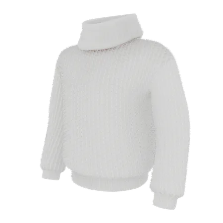 Fuzzy white sweater  3D Icon