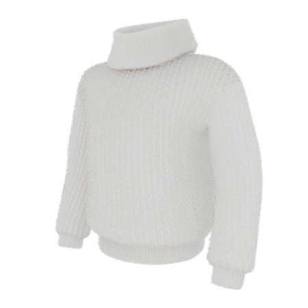 Fuzzy white sweater 3D Icon