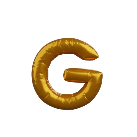 3 D Illustration Of Golden Balloon Concept Alphabet G 3D Illustration