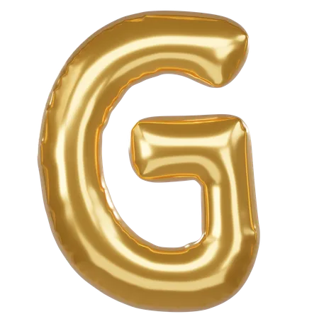 G Alphabet 3 D Illustration In Golden Balloon Style 3D Icon