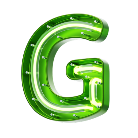 Texto neon em forma de letra g  3D Icon