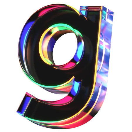 3 D Icon Of A Glass Letter G 3D Icon
