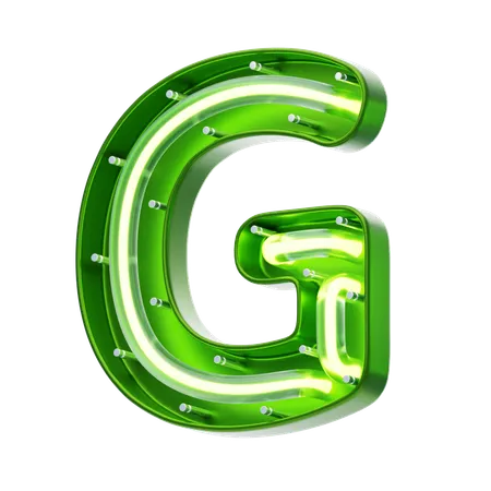 G Letter Shape Neon Text  3D Icon