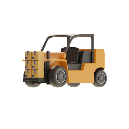 Gabelstapler und Kisten  3D Icon