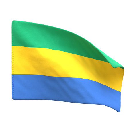 Gabon Flag  3D Icon