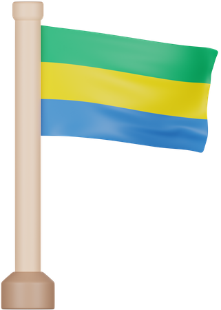 Gabon Flag  3D Icon