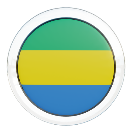 Gabon Flag Glass  3D Flag