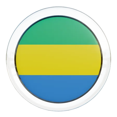 Gabon Flag Glass  3D Flag