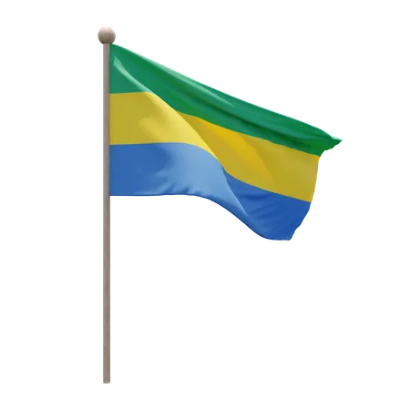 Gabon Flagpole  3D Icon