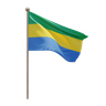 gabon flag 3d logo