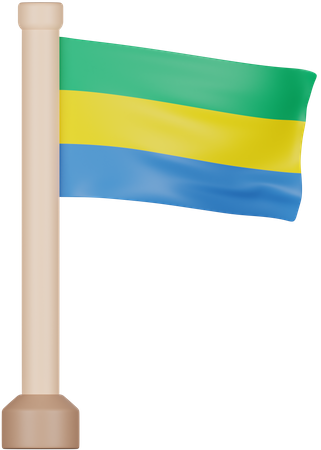 Gabun Flagge  3D Icon