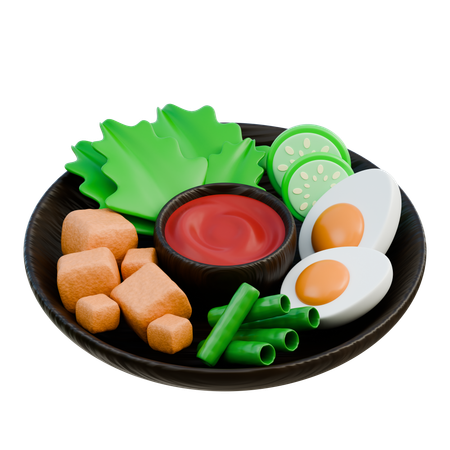 Gado Gado, comida tradicional indonesia  3D Icon