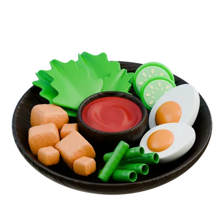 Gado Gado, comida tradicional indonesia  3D Icon