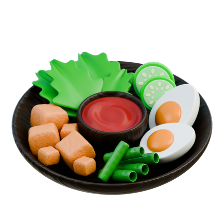 Gado Gado Indonesian Traditional Food  3D Icon