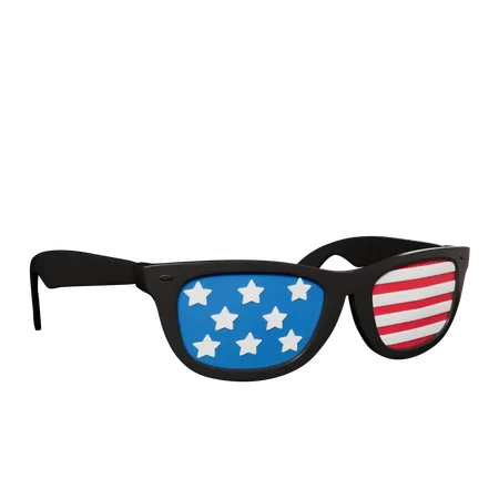 Gafas con la bandera nacional de estados unidos  3D Icon