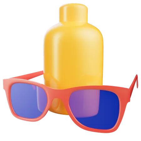 Gafas de sol con botella  3D Icon