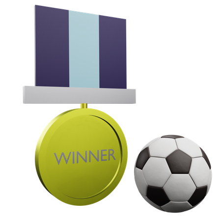Médaille du vainqueur du football  3D Icon
