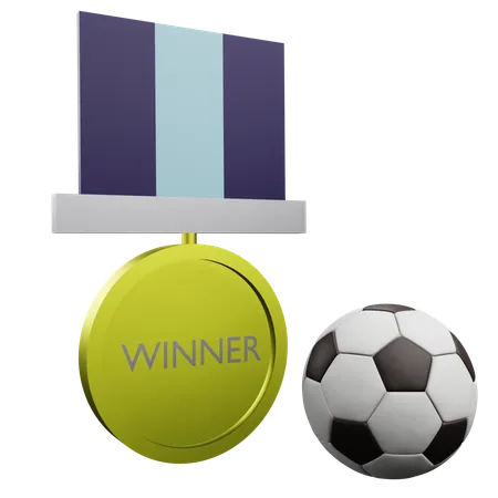 Médaille du vainqueur du football  3D Icon