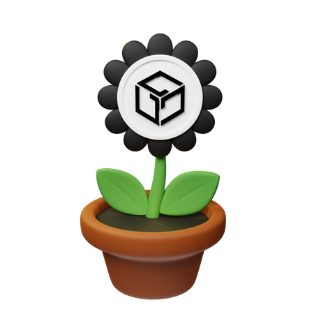 Gala Crypto Plant Pot  3D Icon