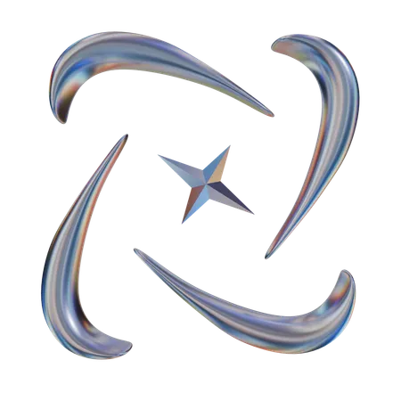 Galaxy Star Abstract Shape  3D Icon