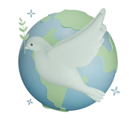 Galho de pombo mundial  3D Icon