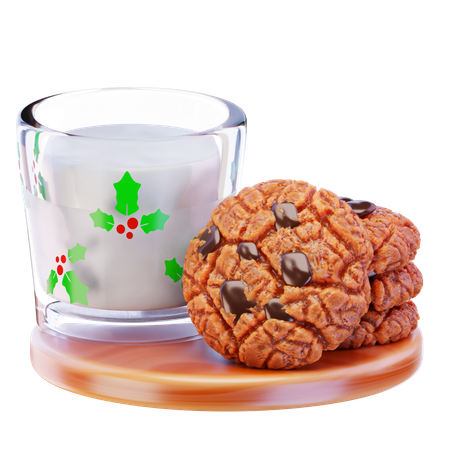 Galletas y leche  3D Icon