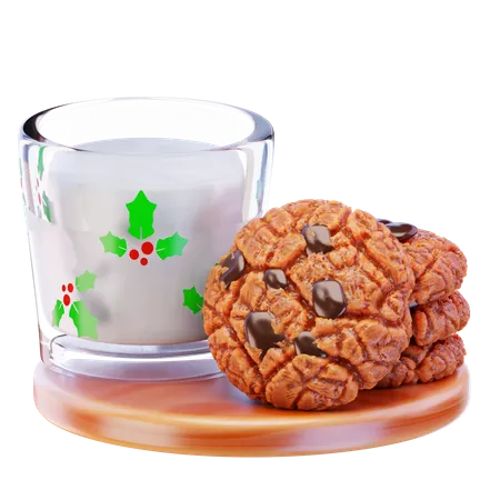 Galletas y leche  3D Icon