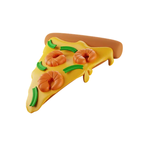 3 D Rendering Of A Shrimp Pizza Slice 3D Icon