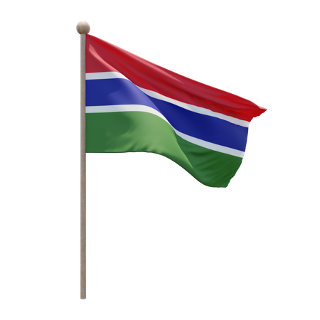 Gambia-Fahnenmast  3D Flag