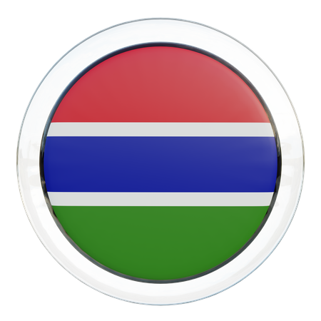 Gambia Flag Glass  3D Flag