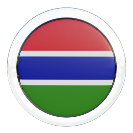 Gambia Flag Glass  3D Icon