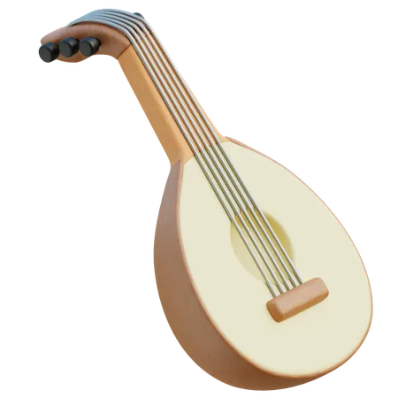 3 D Representation Of A Gambus A Traditional Stringed Instrument From The Middle East Adopted In Southeast Asian Music 3D Icon